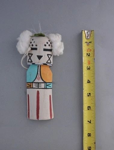 VINTAGE HOPI FLAT WHITE HAIR KACHINA - 6.5" TALL (1 of 2)