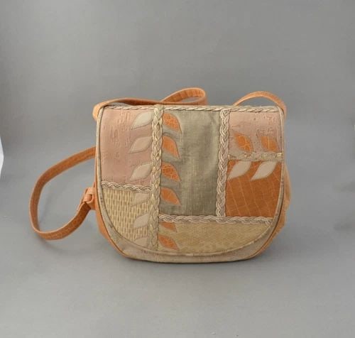 SHARIF EMBOSSED LEATHER HANDBAG PURSE CROSS BODY SHOULDER SNAKESKIN - ART (1 of 2)