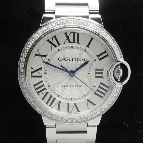 CARTIER BALLON BLEU 4372 STAINLESS STEEL DIAMOND BEZEL AUTOMATIC WATCH 36MM (1 of 2)