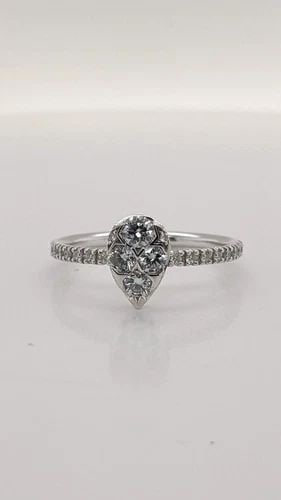 CARTIER 18K GOLD MINI BIG BANG PEAR DIAMOND RING CRB4223249 - SIZE 49 - 4.5 US: Cartier 18K White Gold Mini Big Bang Pear Diamond Ring Reference - CRB4223249 Ring Size - 49 US Ring Size - 4.5 Total Weight - 2.2 grams Width - 1.6mm Professionally Polished & looks Like New Box & Pr