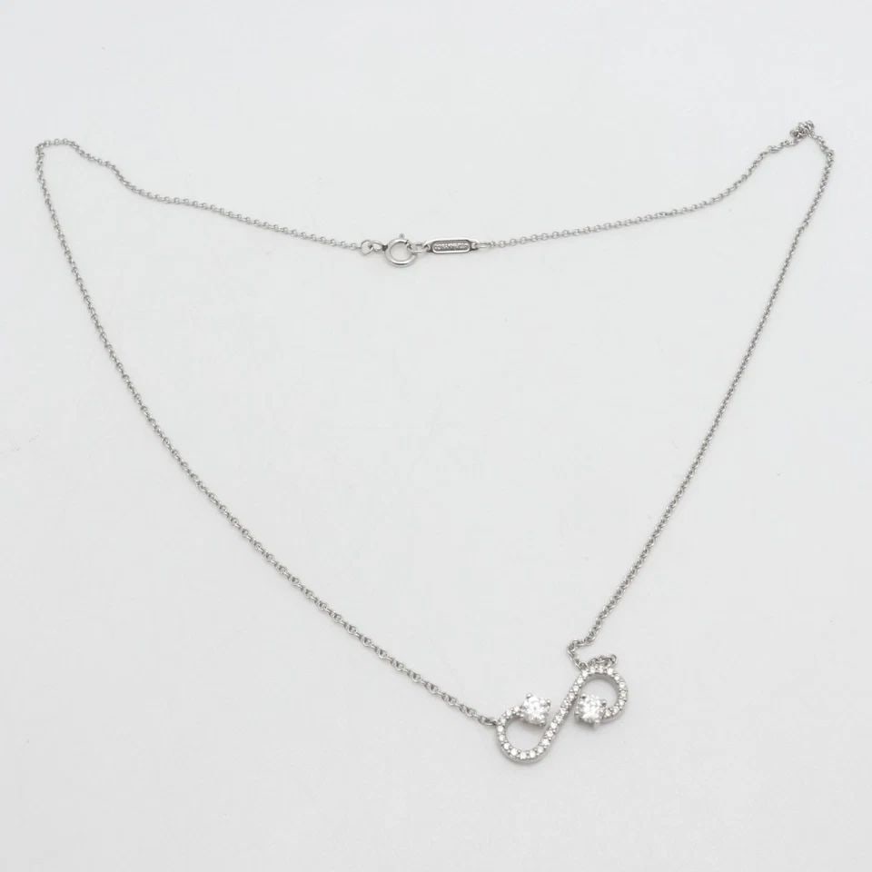 TIFFANY & CO. PLATINUM ENCHANT DIAMOND PENDANT NECKLACE 16" BOX: TIFFANY & CO. PLATINUM ENCHANT DIAMOND PENDANT NECKLACE 16" BOX Tiffany & Co. Platinum 950 Enchant Diamond Pendant Necklace Length - 16" Long Pendant Size - 1.5cm x 0.7cm Total Weight - 3.1 Grams Box 
