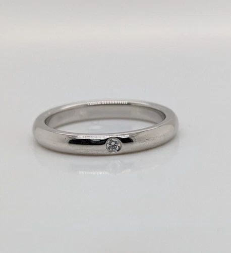 TIFFANY & CO. ELSA PERETTI PLATINUM DIAMOND STACKABLE BAND RING - SIZE 6: Tiffany & Co. Elsa Peretti Platinum Diamond Stackable Band Ring Ring Size - 6 Width - 2.75mm Total Weight - 5.3 Grams Professionally Polished & Looks Brand New Pouch NOT Included Retail $1350 + Tax