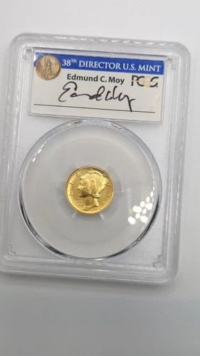 2016 W GOLD MERCURY DIME EDMUND C MOY SIGNED PCGS SP 70 FIRST STRIKE (1 of 2)