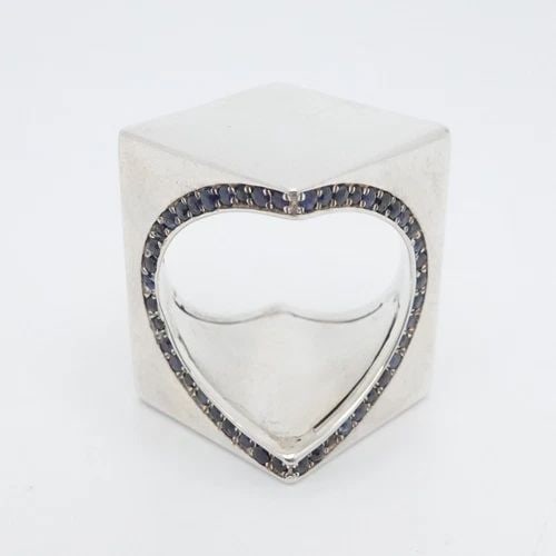 ALP SAGNAK THEWORD STERLING BLUE SAPPHIRES AROUND THE HEART GEOMETRIC RING 6 (1 of 2)