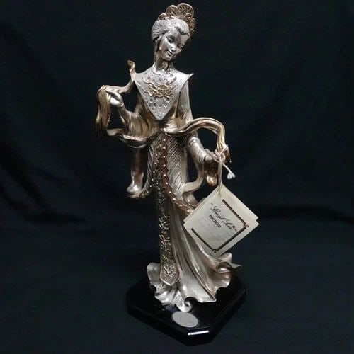 EMYL SERE PREZIOSI D'ARTEHAND CAST MARBLE SILVER OVERLAY WOMAN STATUE - 13.5" (1 of 2)