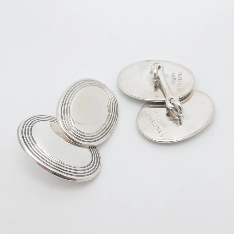 TIFFANY & CO. STERLING SILVER OVAL CUFFLINKS POUCH (1 of 1)