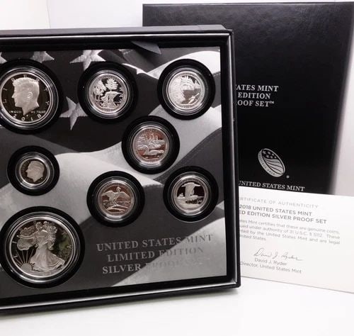 2018 S U.S MINT LIMITED EDITION SILVER PROOF 8 COIN SET - OGP & COA #Q1 (1 of 2)