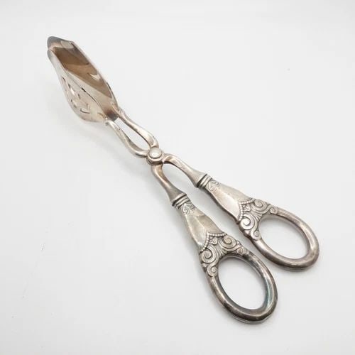 SILVER 830 ORNATE PASTRY TONG SERVER - 8" (1 of 2)