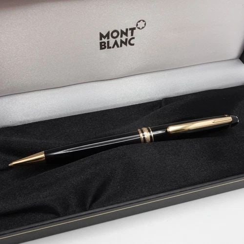 MONTBLANC 164 MEISTERSTUCK GOLD TRIM CLASSIQUE TWIST BALLPOINT PEN - BOX & CASE: MONTBLANC 164 MEISTERSTUCK GOLD TRIM CLASSIQUE TWIST BALLPOINT PEN - BOX & CASE Montblanc 164 Meisterstuck Classique Gold Trim Twist Ballpoint Pen Made in Germany Length - 137.1 mm Width - 13.7mm Refi