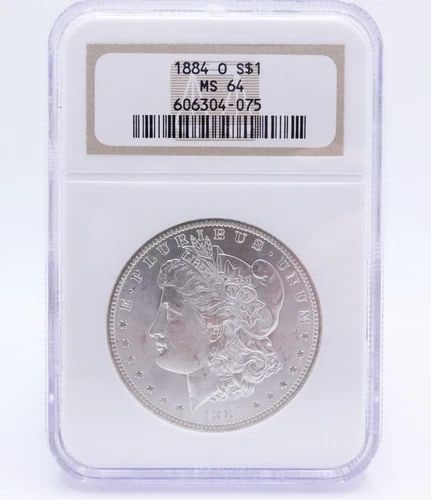 1884-O MORGAN SILVER DOLLAR $1 COIN - NGC MS 64 (1 of 2)