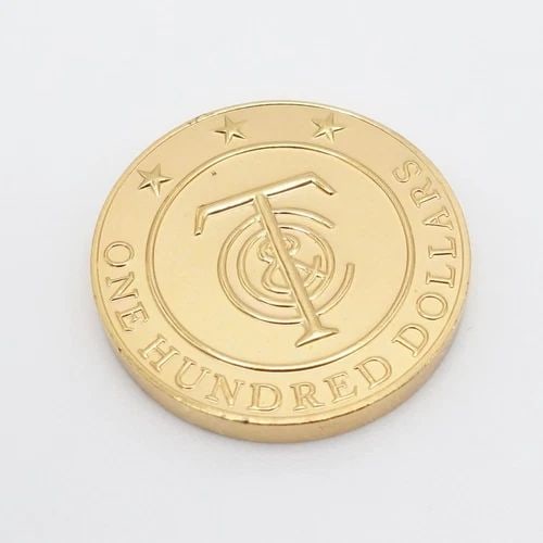 TIFFANY & CO. $100 GOLD PLATED TIFFANY MONEY COIN TOKEN #Q1 (1 of 2)