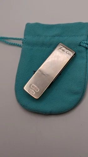 1837 TIFFANY & CO. STERLING SILVER CLASSIC MONEY CLIP - 2.25": 1837 Tiffany & Co. Sterling Silver Money Clip Height - 2.25" Width - 1.75" Depth - 4.5mm approx. Pouch NOT Included