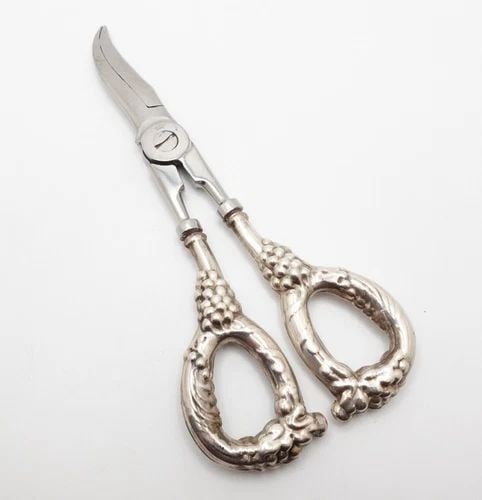 ITALY STERLING SILVER GRAPE VINE HANDLE SHEAR SCISSORS - 6.25" (1 of 2)