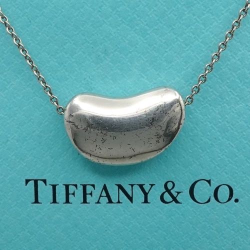 TIFFANY & CO. PERETTI STERLING SILVER 20MM BEAN PENDANT NECKLACE 18": TIFFANY & CO. PERETTI STERLING SILVER 20MM BEAN PENDANT NECKLACE 18" Tiffany & Co. Elsa Peretti Sterling Silver 20mm Bean Pendant Necklace Length - 18" Chain Width - 1mm Pendant Size (LxW) - 13mm x 20