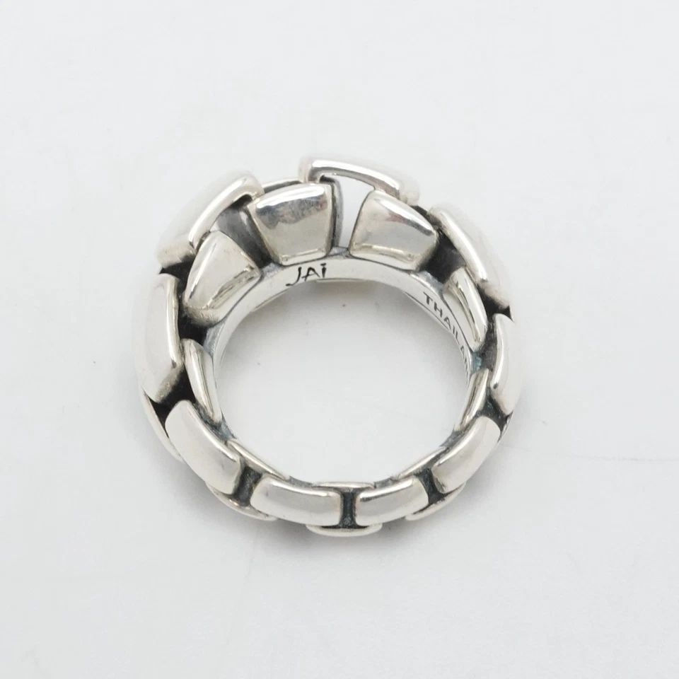 JAI JOHN HARDY STERLING SILVER BOX CHAIN LINK RING 5 (1 of 1)