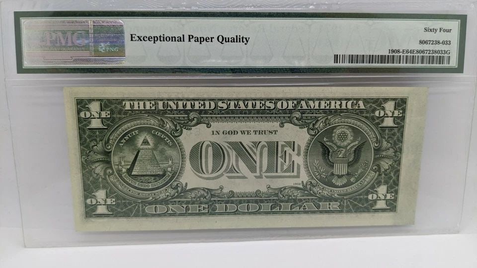 1974 $1 FEDERAL RESERVE NOTE RICHMOND PMG 64 EPQ - INK SMEAR ERROR (1 of 1)