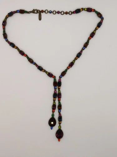 BEN AMUN SILVER PLATED MULTI STONE NECKLACE - 17" LONG (1 of 2)