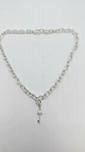 JUDITH RIPKA STERLING SILVER & CZ KEY AND LOCK PENDANT CHAIN NECKLACE 18" LONG: JUDITH RIPKA STERLING SILVER & CZ KEY AND LOCK PENDANT CHAIN NECKLACE - 18" LONG Judith Ripka Sterling Silver & CZ Key and Lock Pendant Chain Necklace Length - 18" Long Total Weight - 50.4 Grams Profe