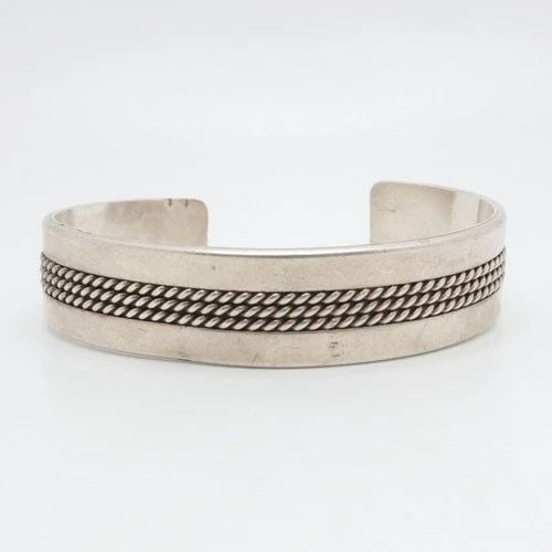RON Y. YAZZIE STERLING SILVER NAVAJO 14MM CUFF BRACELET 6.5" WRIST (1 of 2)