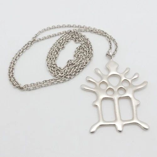JUHLS KAUTOKEINO SILVER 830 MODERNIST PENDANT CHAIN NECKLACE 25" (1 of 2)