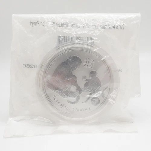 2016 AUSTRALIA LUNAR YEAR OF THE MONKEY SILVER $1 DOLLAR COIN - SEALED #Q1 (1 of 2)