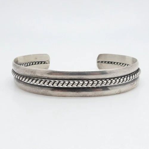 RF STERLING SILVER NAVAJO CUFF BRACELET 6.5" WRIST (1 of 2)