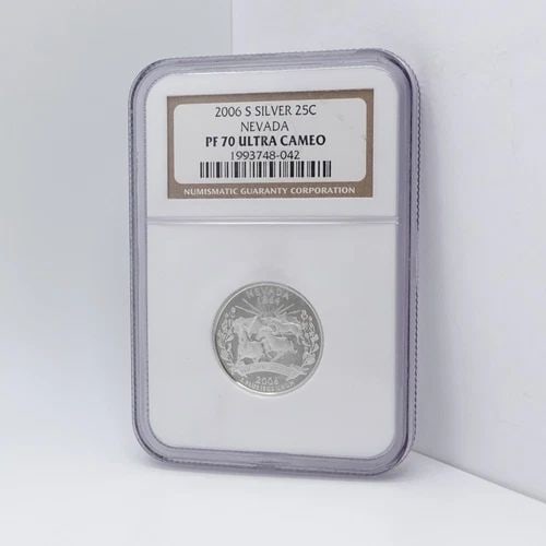 2006 S NEVADA SILVER 25C QUARTER COIN NGC PF 70 ULTRA CAMEO (1 of 2)