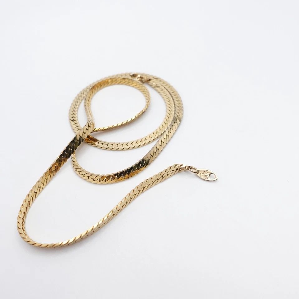 TRIFARI YELLOW GOLD PLATED 3.5MM FLAT CHAIN NECKLACE - 18" LONG (1 of 1)