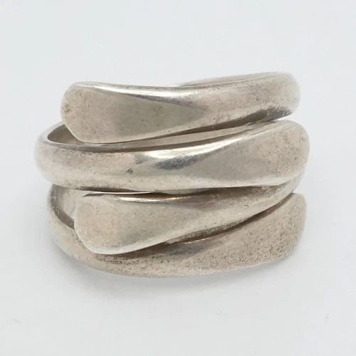 STERLING SILVER STACK MODERNIST BAND RING SIZE 9 (1 of 2)