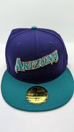 NEW ERA 59FIFTY ARIZONA DIAMONDBACKS INAUGURAL PATCH JERSEY HAT - 7 1/4 - NEW: NEW ERA 59FIFTY ARIZONA DIAMONDBACKS INAUGURAL PATCH JERSEY HAT - 7 1/4 - NEW Hat Club New Era 59Fifty Arizona Diamondbacks Inaugural Patch Jersey Hat Purple, Teal Hat Size - 7 1/4 BRAND NEW