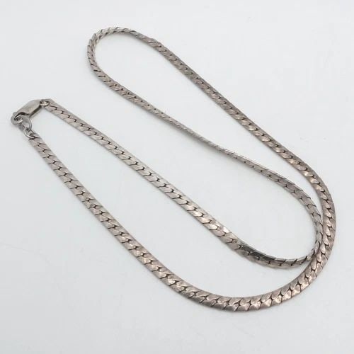 STERLING SILVER 3MM FLAT CHAIN NECKLACE 18" LONG (1 of 2)