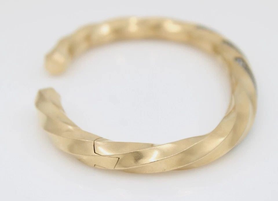 DAVID YURMAN 18K ROSE GOLD NATURAL DIAMOND 8MM CABLE CUFF BRACELET 7" - 55.2 GR (1 of 1)