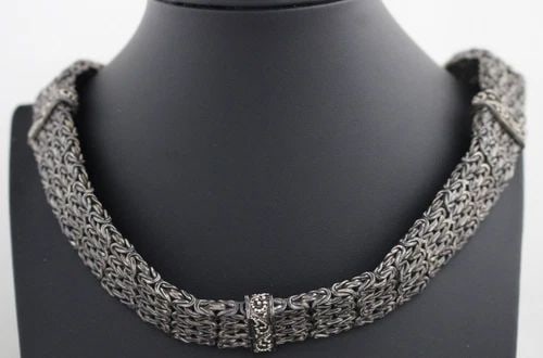 STERLING SILVER ARMORED WEAVE CHAIN BELT 33" - 39" , 511.8 GRAMS (1 of 1)
