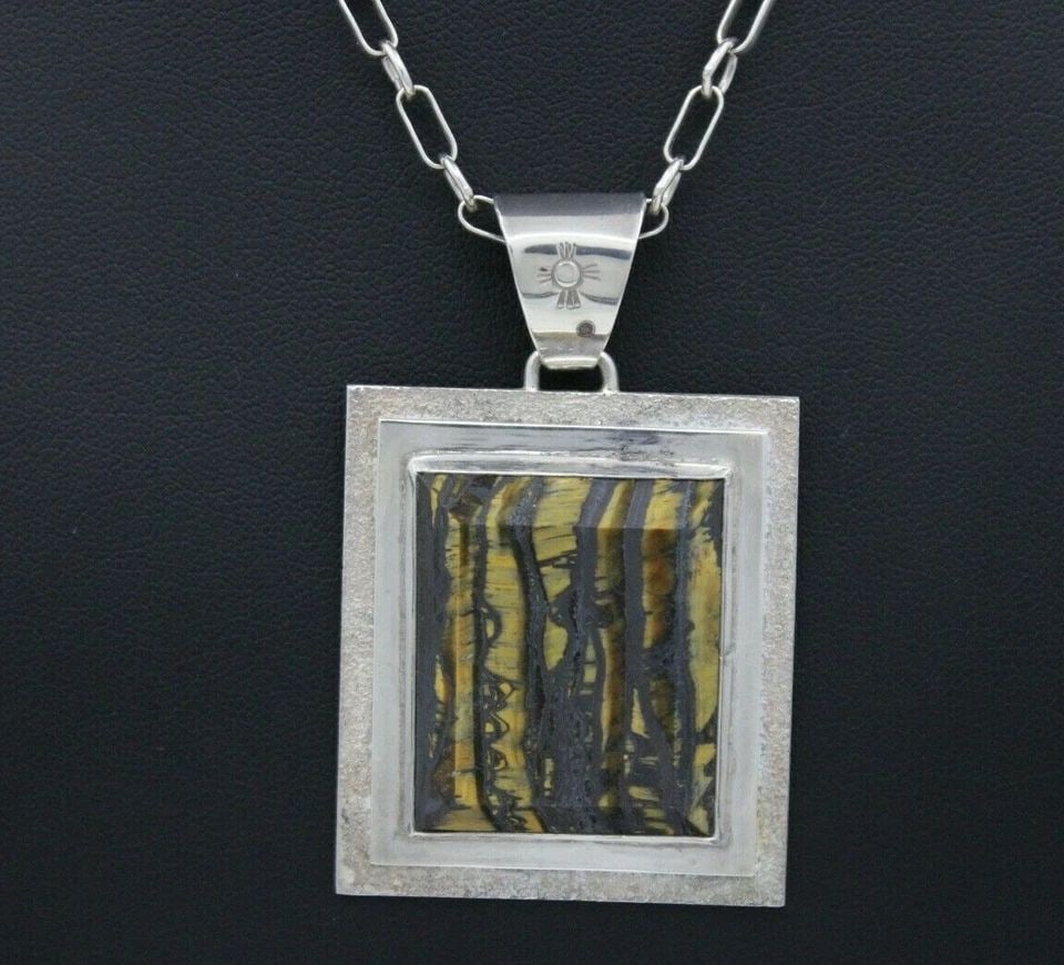 HOPI VICTOR COOCHWYTEWA STERLING SILVER & 14K REVERSIBLE PENDANT W/ 16" NECKLACE (1 of 1)