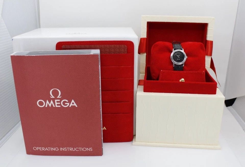 OMEGA LADIES DE VILLE 22MM BLACK DIAL AND LEATHER STRAP W/ BOX 4870.52.01 2010 (1 of 1)