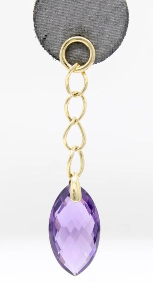 SONIA B. BITTON 14K YELLOW GOLD AMETHYST DANGLE EARRINGS 8.3 GRAMS (1 of 1)