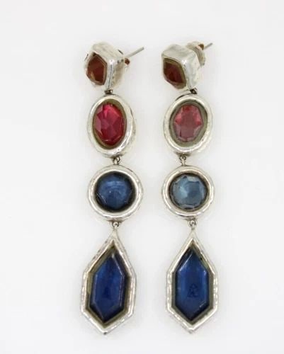 IPPOLITA STERLING SILVER 4 DOUBLET STONE DANGLE DROP EARRINGS (1 of 2)