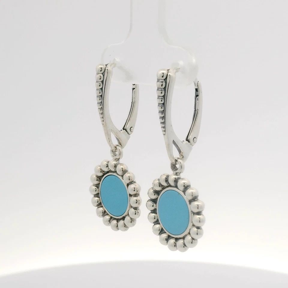 LAGOS STERLING SILVER MAYA TURQUOISE CERAMIC DROP EARRINGS (1 of 1)
