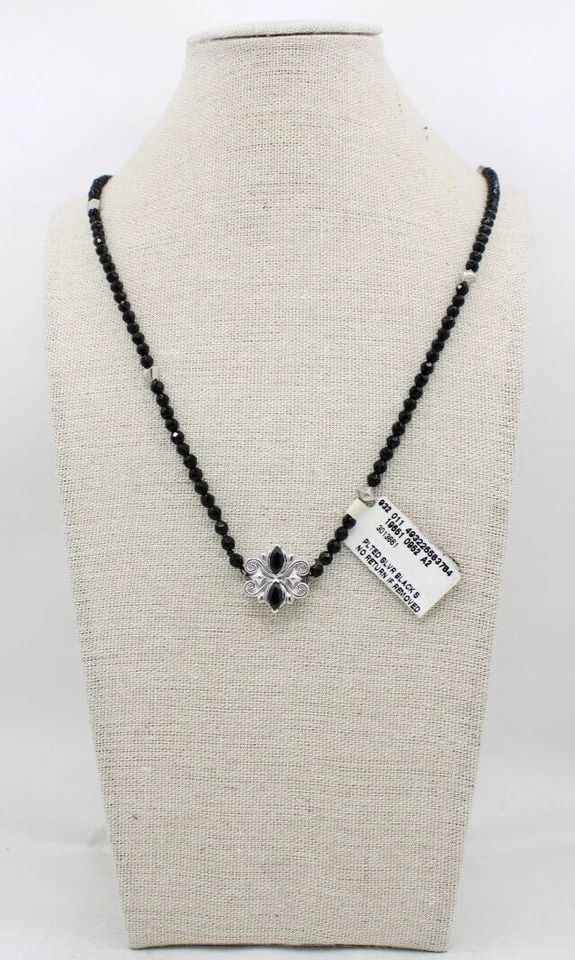 STEVEN WEBSTER STERLING SILVER & BLACK ONYX BEADED 30" NECKLACE NWT (1 of 1)