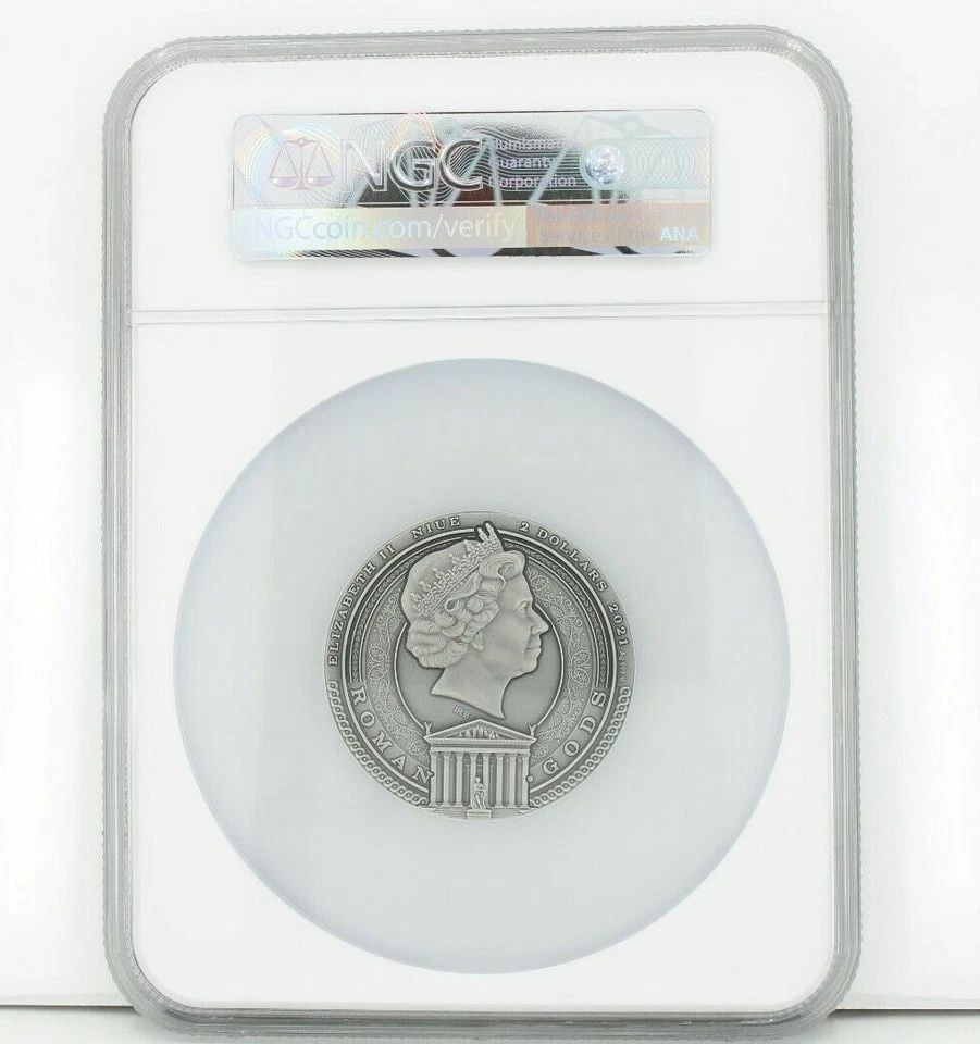 2021 NIUE MV $2 2 OZ SILVER ROMAN GODS: MARS HIGH RELIEF ANTIQUED NGC MS 70 (1 of 1)