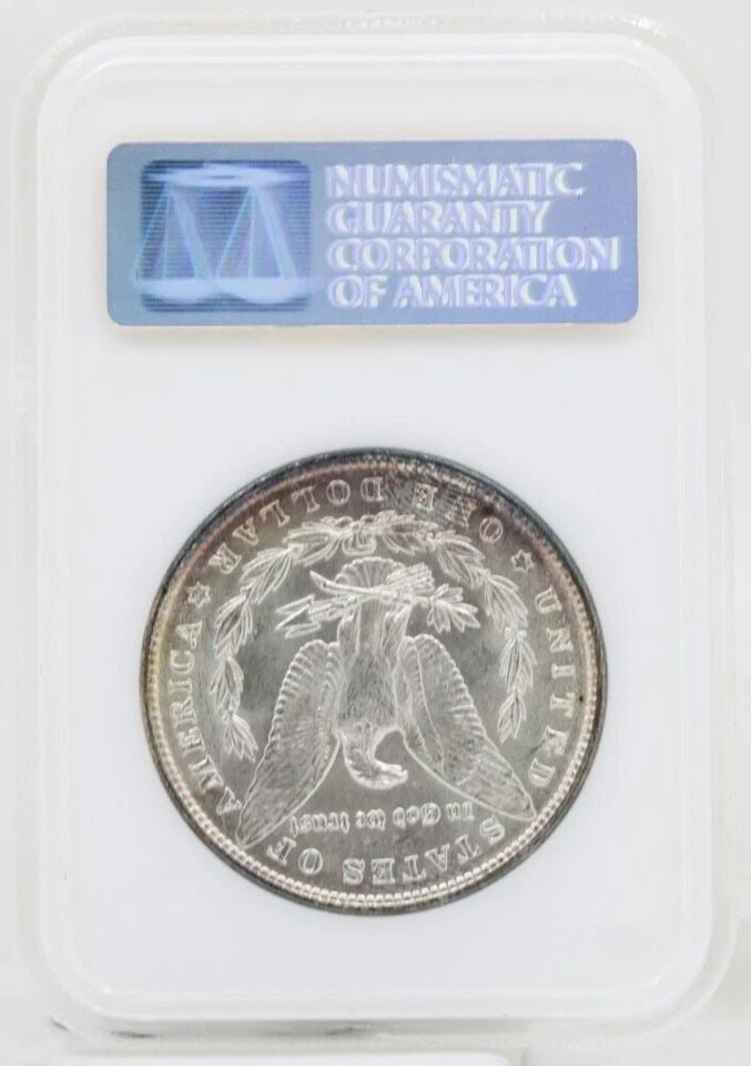 1886 MORGAN SILVER DOLLAR NGC MS-64 OLD FAT HOLDER RAINBOW TONING (1 of 1)