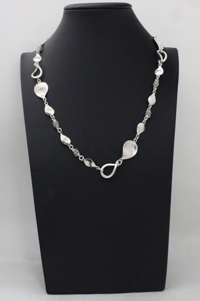 MICHAEL DAWKINS STERLING SILVER PETALS & OVAL LINK TOGGLE NECKLACE 20" (1 of 1)