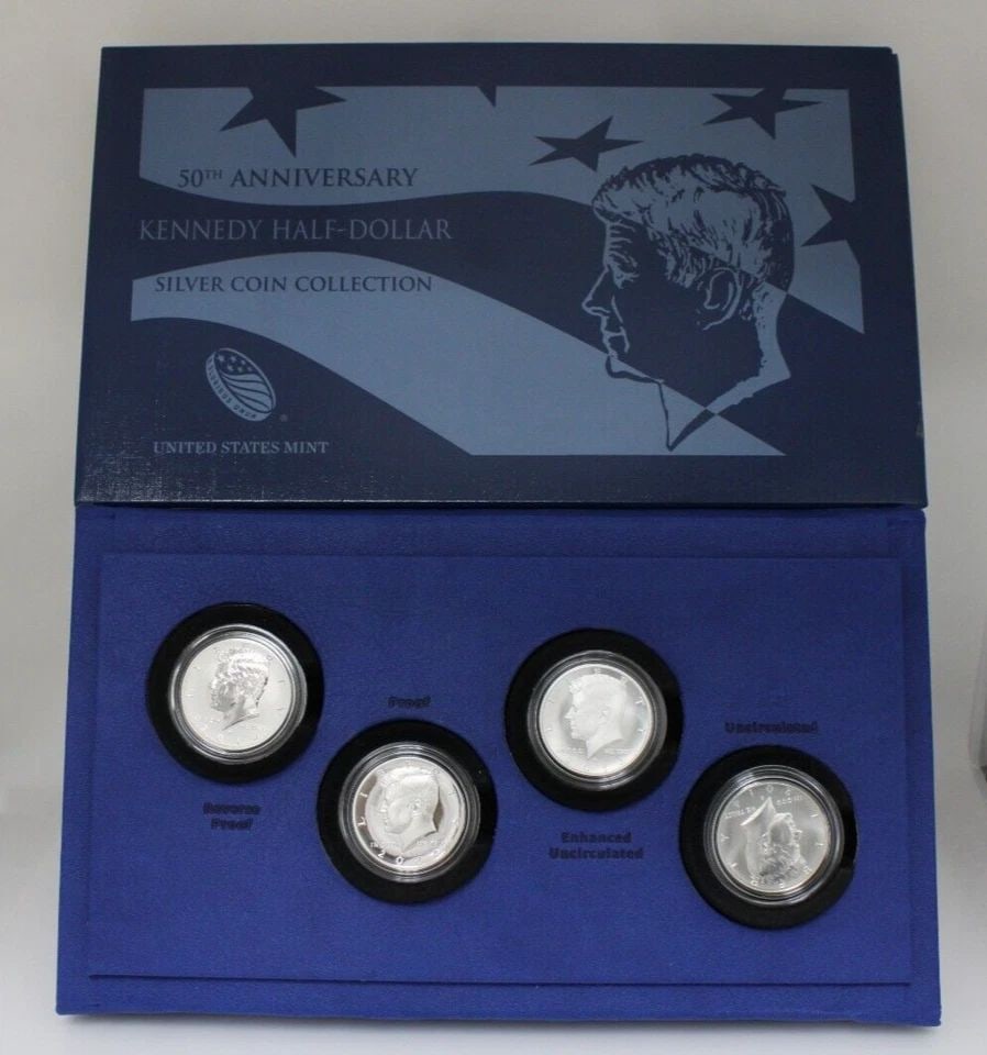 2014 50TH ANNIVERSARY KENNEDY HALF DOLLAR SILVER COIN COLLECTION-MINT BOX & COA (1 of 1)