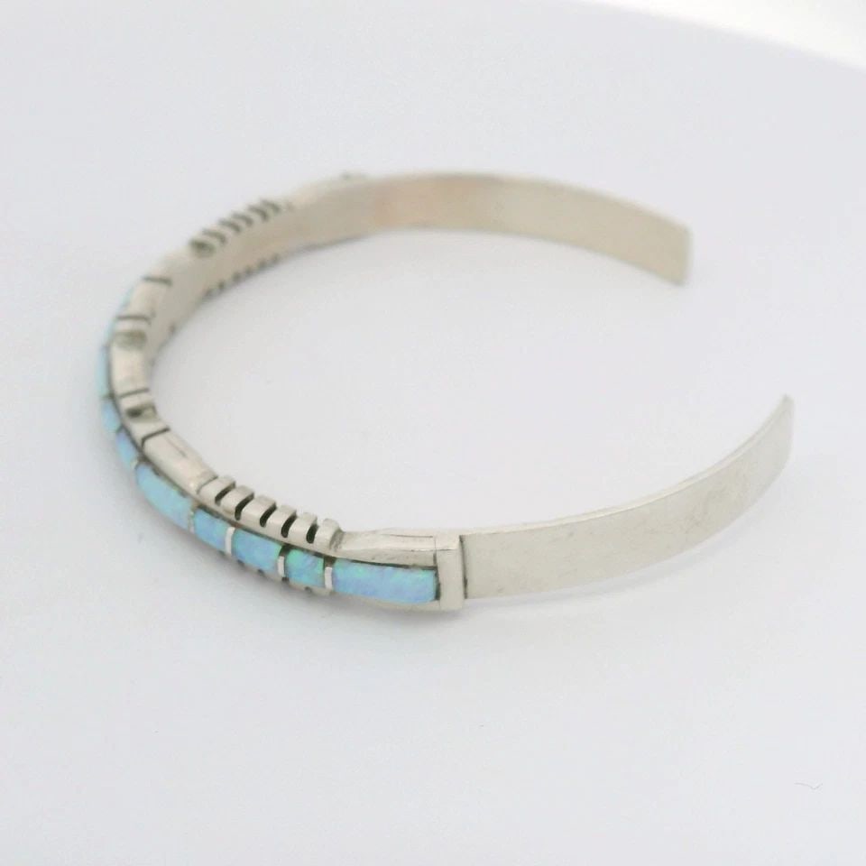 NATIVE AMERICAN ZUNI SHELDON LALIO STERLING SILVER TURQUOISE CUFF BRACELET 6.5" (1 of 1)