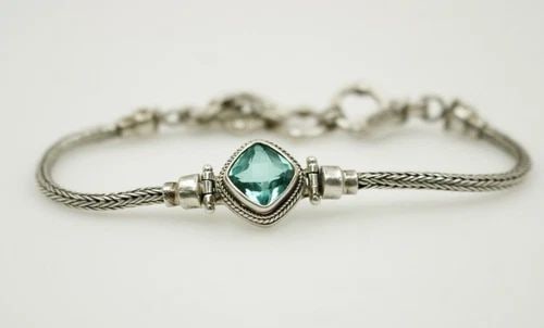 VINTAGE SARDA STERLING SILVER GREEN BRACELET TOGGLE CLASP (1 of 1)
