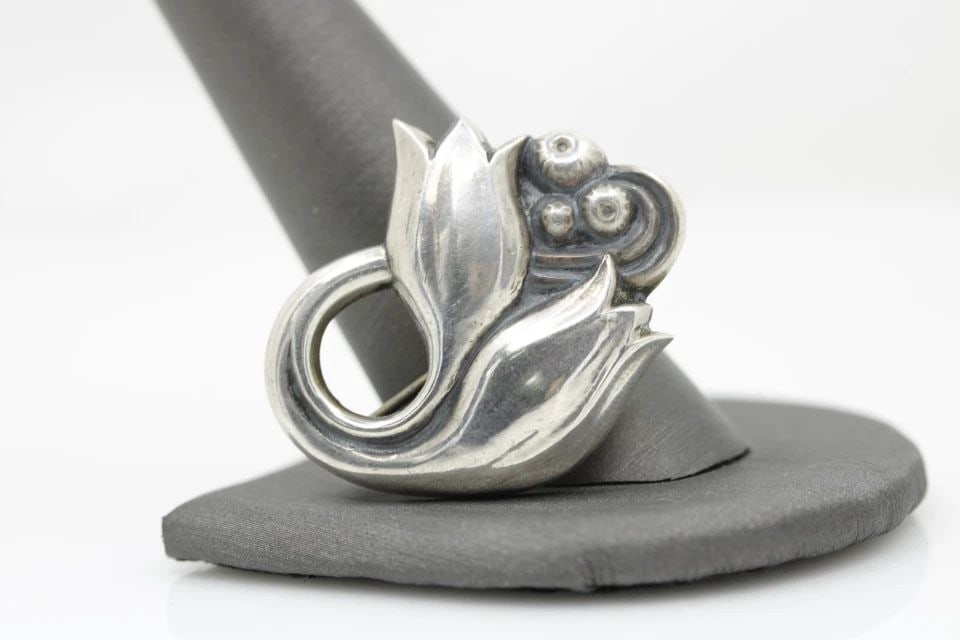 GEORG JENSEN STERLING SILVER .925 TULIP PIN BROOCH 100A (1 of 1)