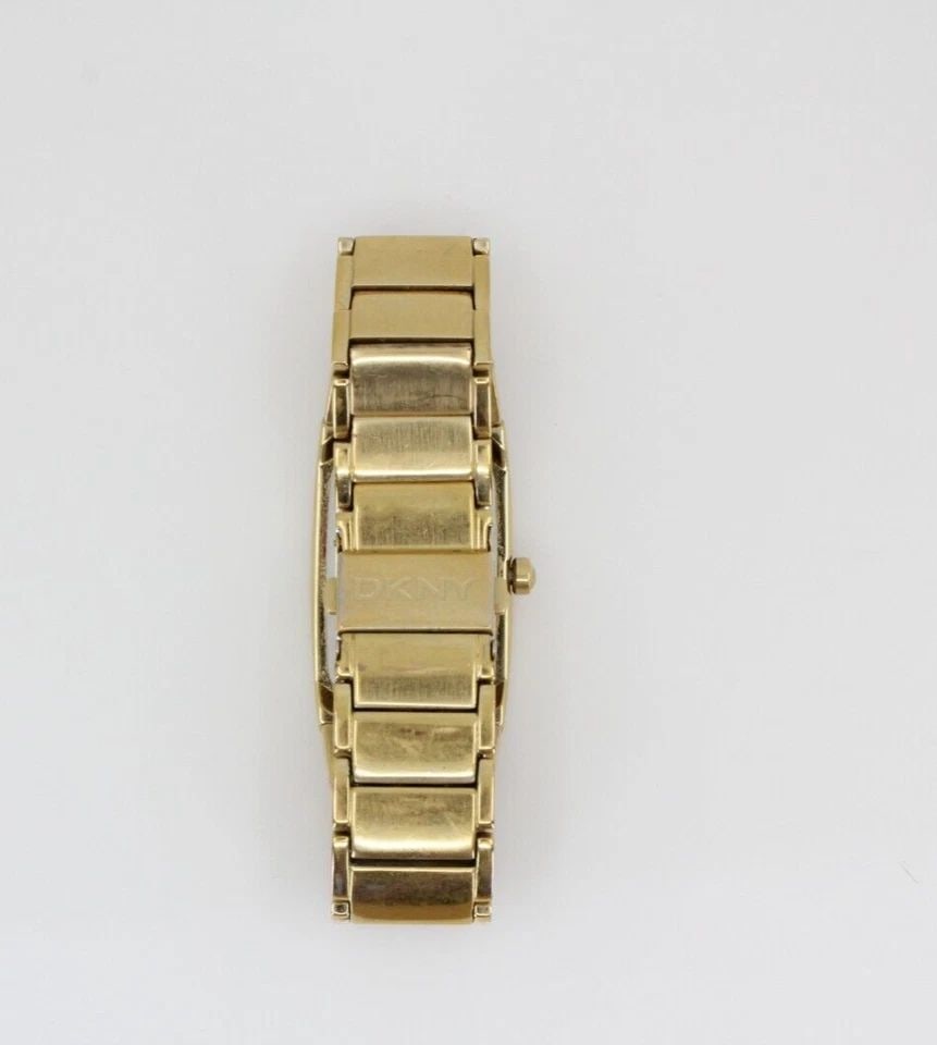 DKNY DONNA KARAN WOMEN'S GOLD TONE RECTANGULAR WATCH NY-3076 24MM 6.5" BRACELET (1 of 1)