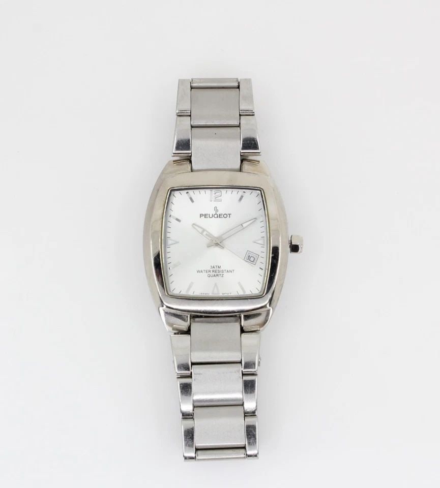 PEUGEOT SILVER TONE RECTAGULAR WATCH 35MM REF 136 STAINLESS STEEL UNISEX (1 of 1)