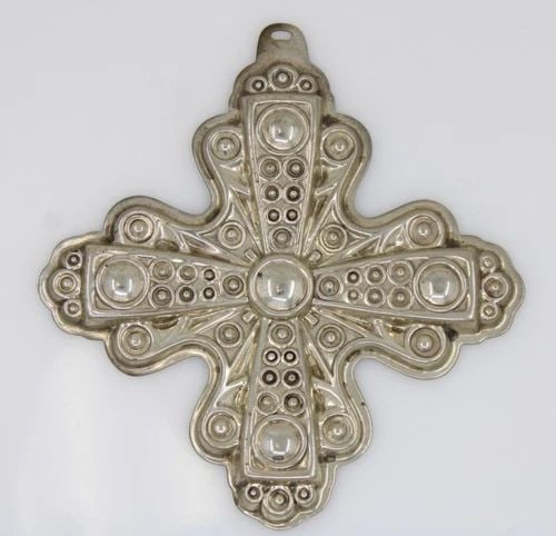 1972 REEED & BARTON STERLING SILVER CHRISTMAS CROSS ORNAMENT 17.6 GRAMS (1 of 2)