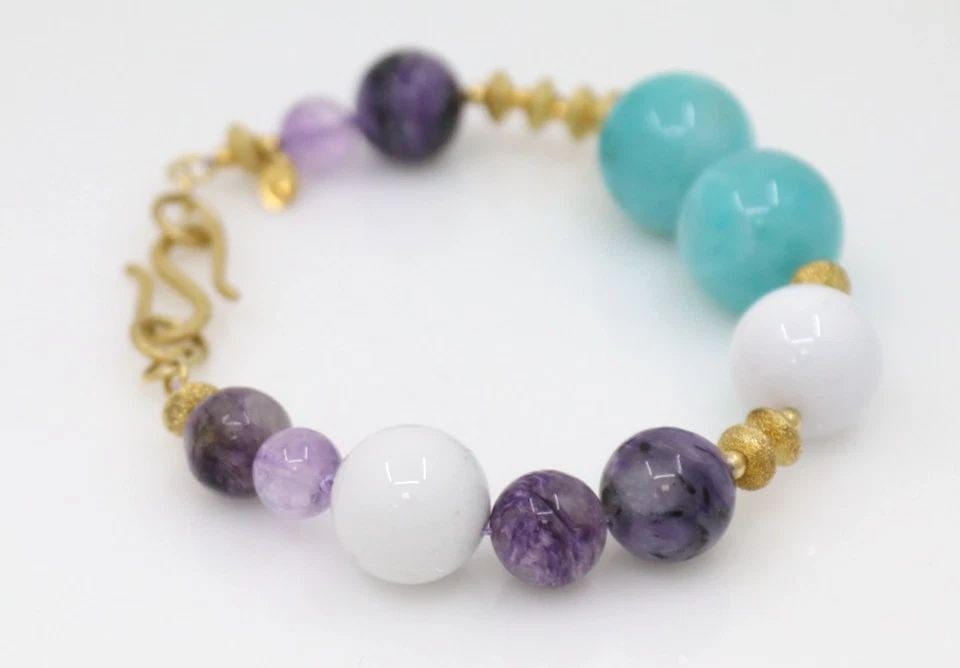 GEMS EN VOGUE MICHAEL VALITUTTI STERLING TURQUOISE GEMSTONE BEADED 7" BRACELET (1 of 1)